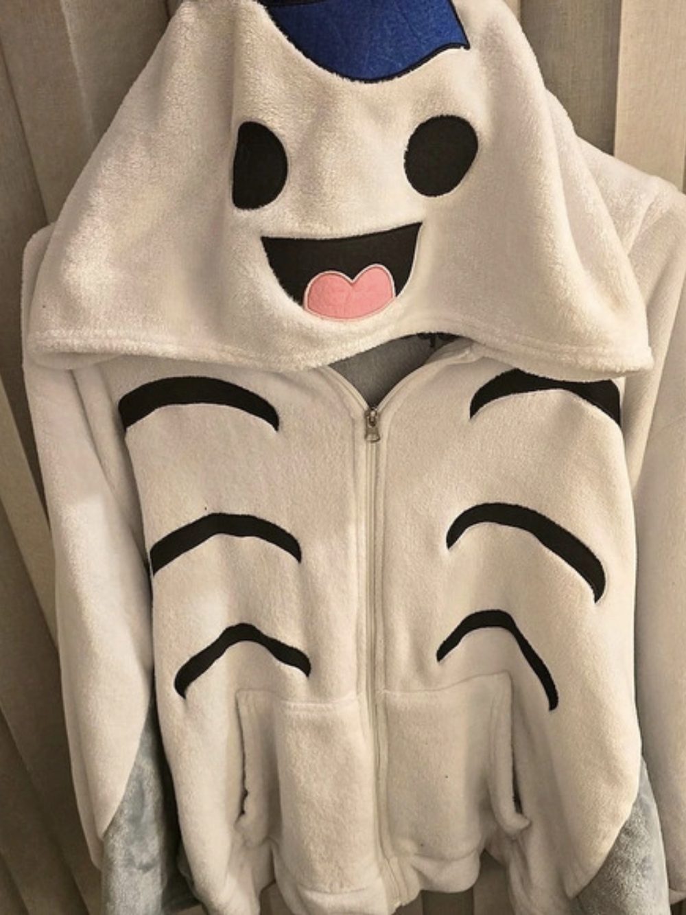 Spectrum Character Zip Hoodie in White & Gray